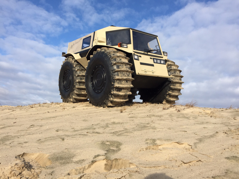 In sand...